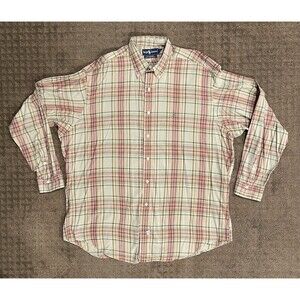 VINTAGE Ralph Lauren Shirt Mens XL Multicolor Plaid Madras Hand Woven Button Up